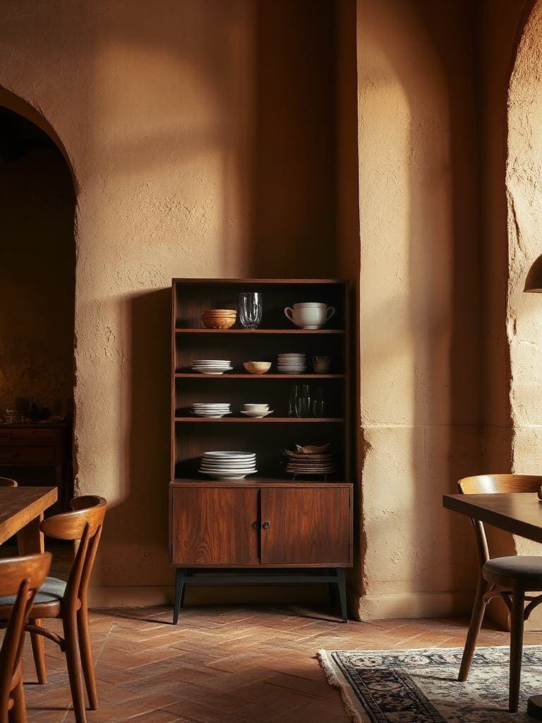 warm earth tone walls