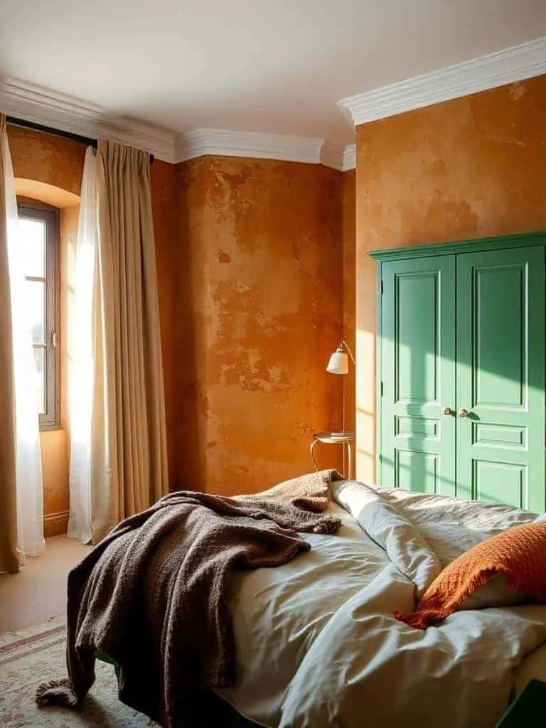 warm earth tone walls
