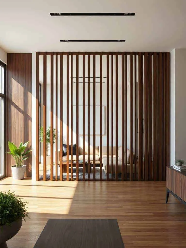 warm wooden slats decor