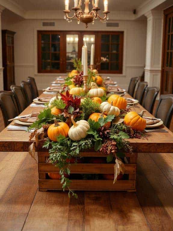 autumn crate centerpiece arrangement