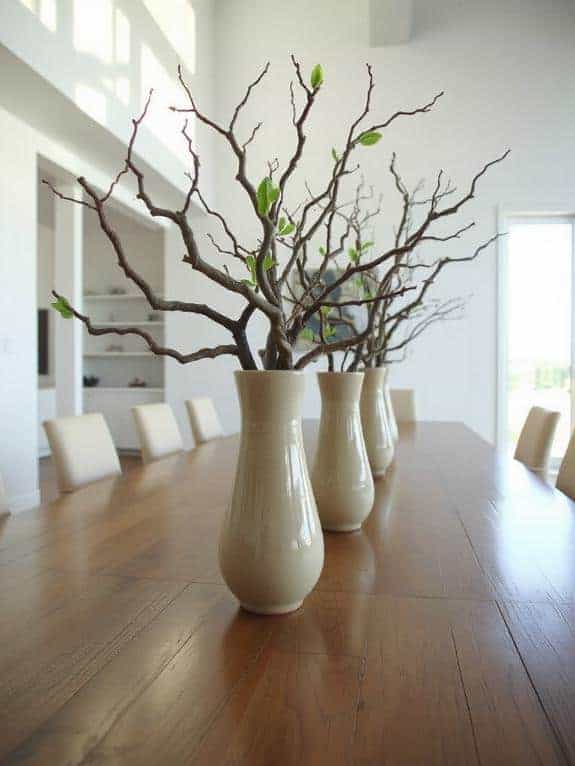 bold ceramic branch centerpiece