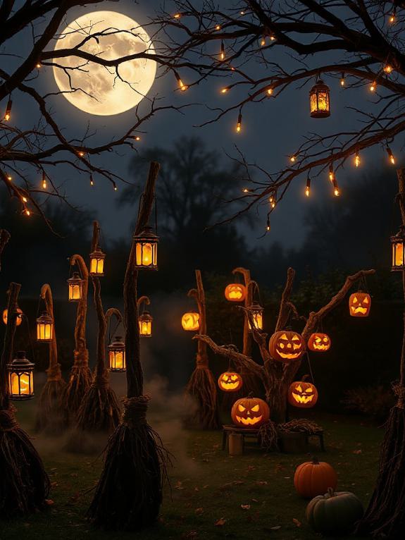 broomstick displays for halloween