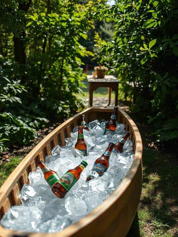 canoe drink cooler decoration