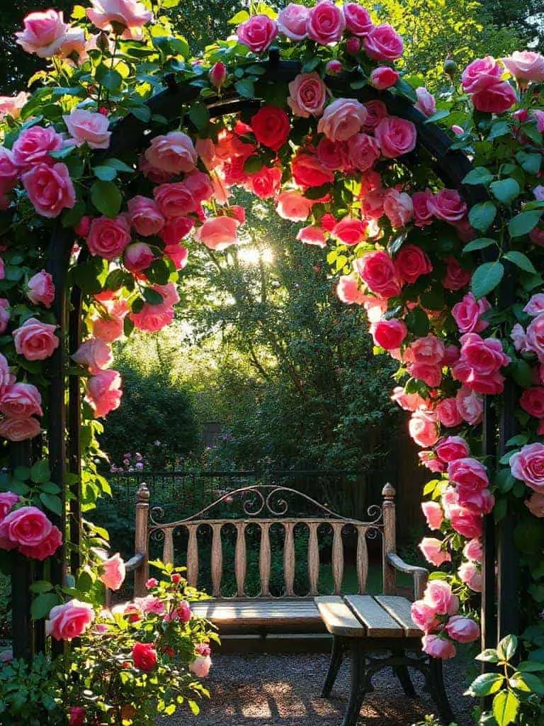climbing roses on trellis