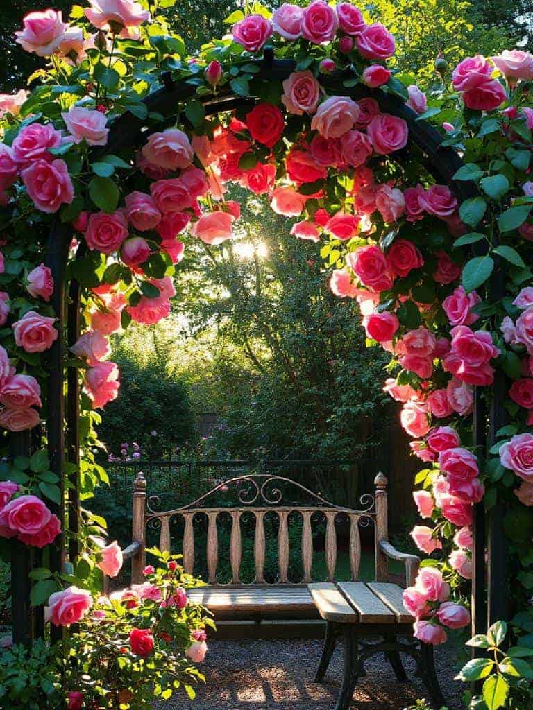 climbing roses on trellis