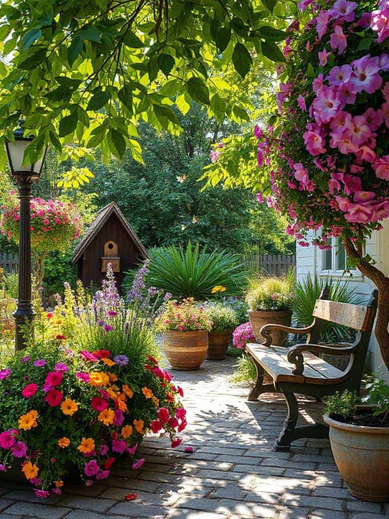 colorful wildflower planter boxes
