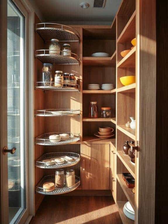 compact pantry with pull outs