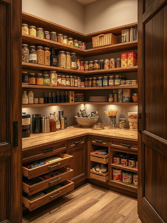 corner pantry with organization