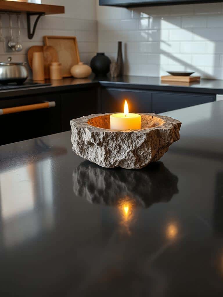 cozy candlestone holder ambiance