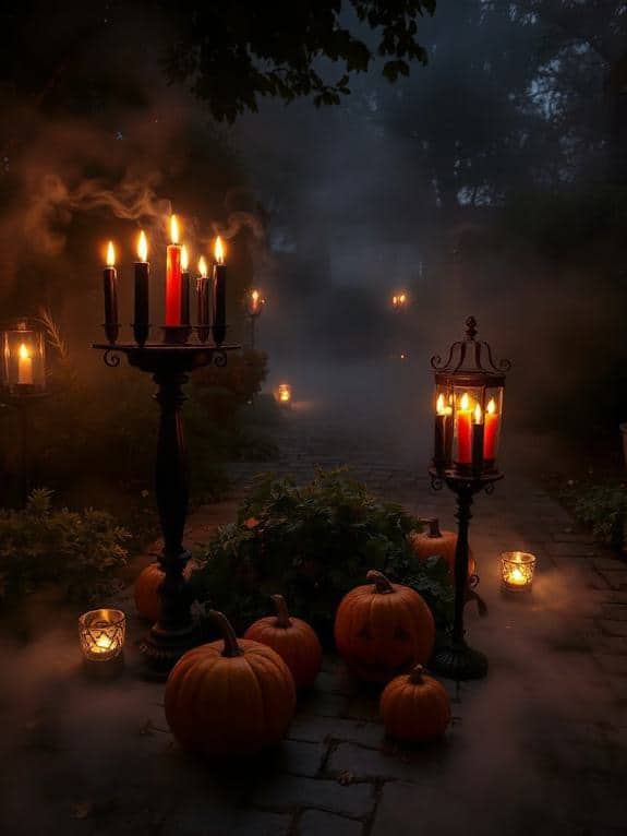 cozy halloween candle arrangements