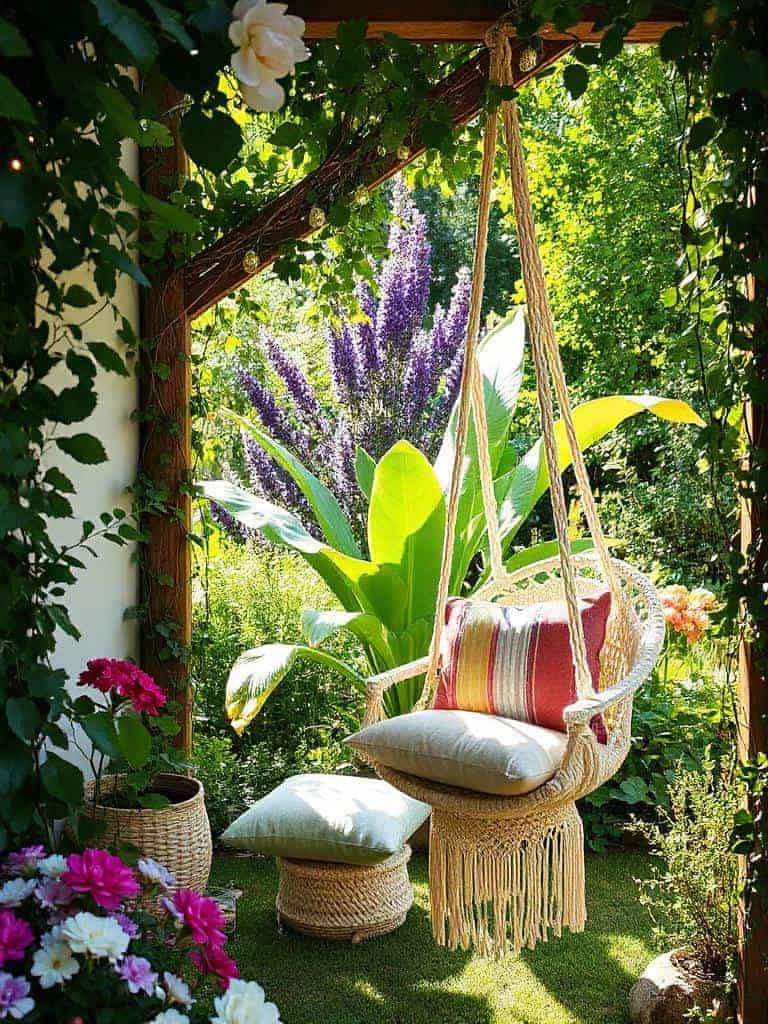 cozy hanging macram chair