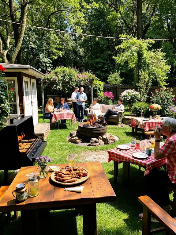 cozy outdoor bbq gathering