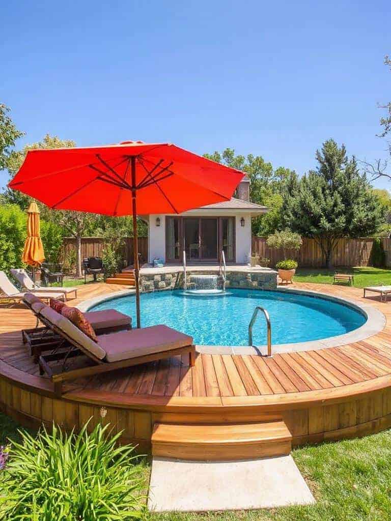 cozy poolside lounge area