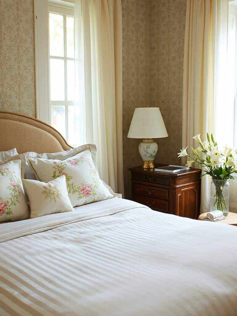 cozy soft striped floral bedding