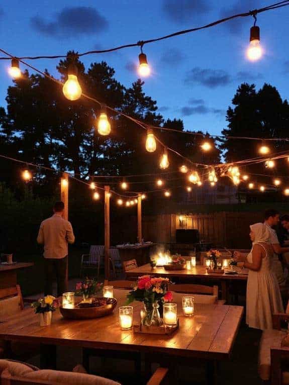 cozy string lights setup