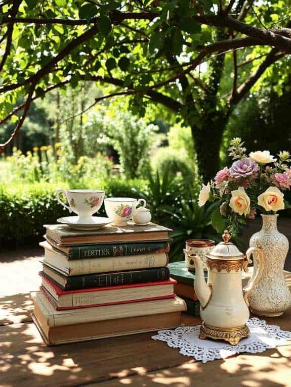 cozy vintage book decor