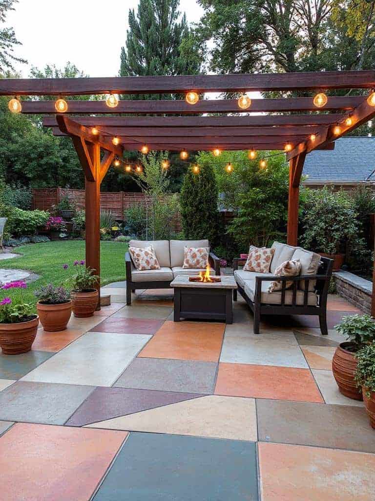 creative painted concrete decking