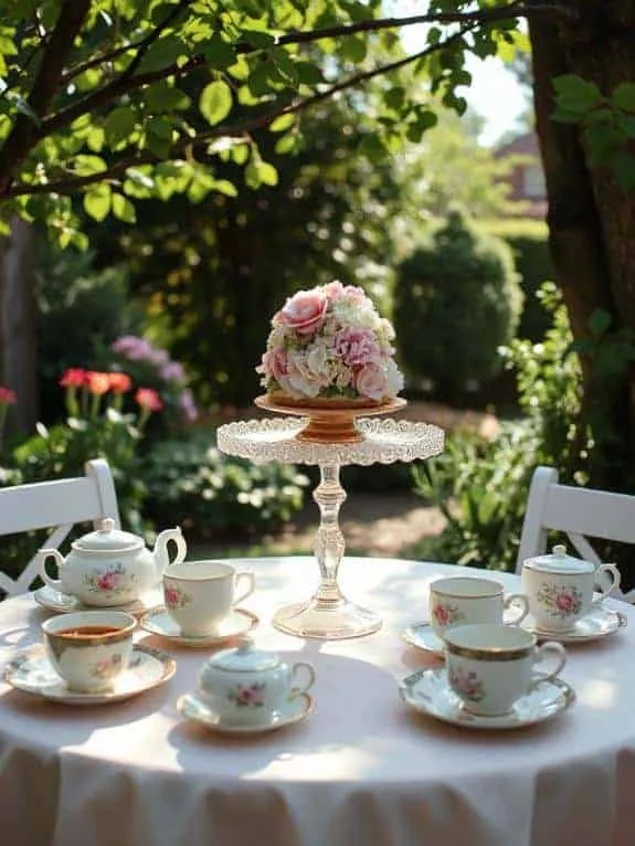 elegant floral cake display