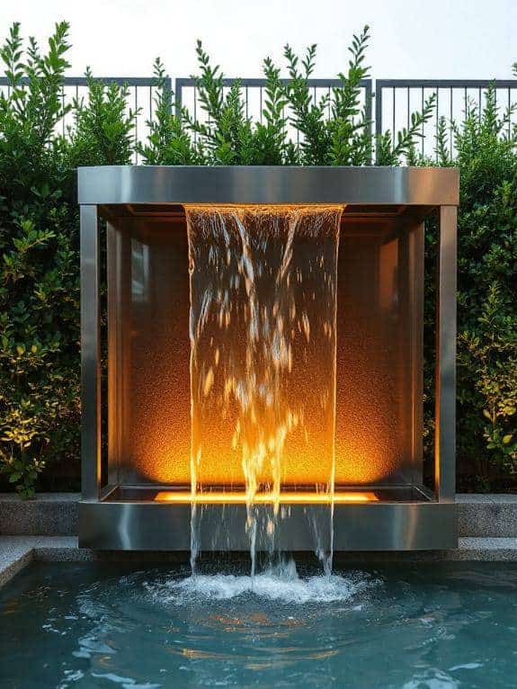 elegant glass metal fountain
