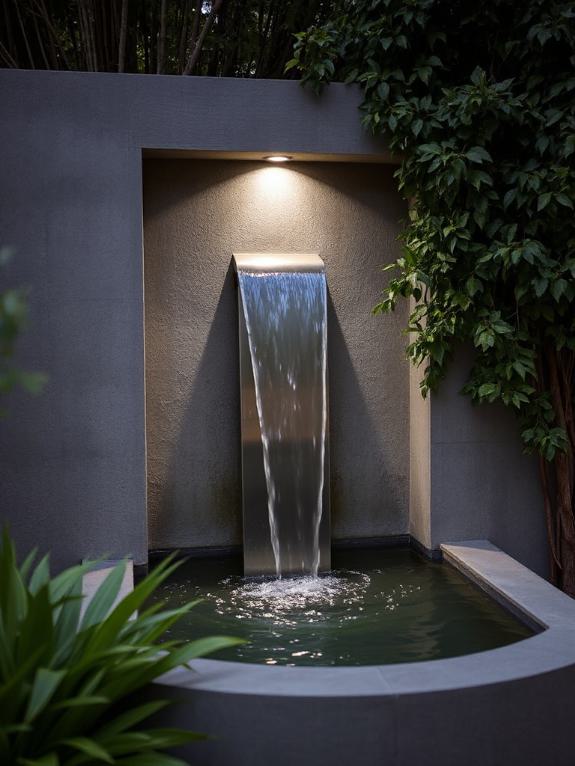 elegant recessed waterfall niche