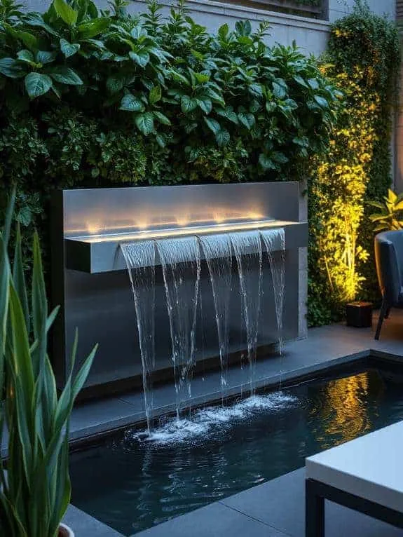 elegant stainless steel fountain
