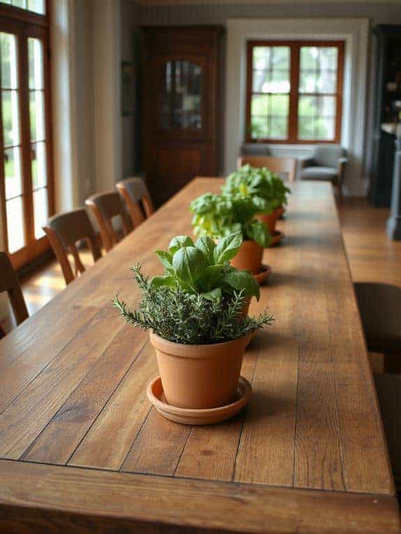 herb centerpiece for dining