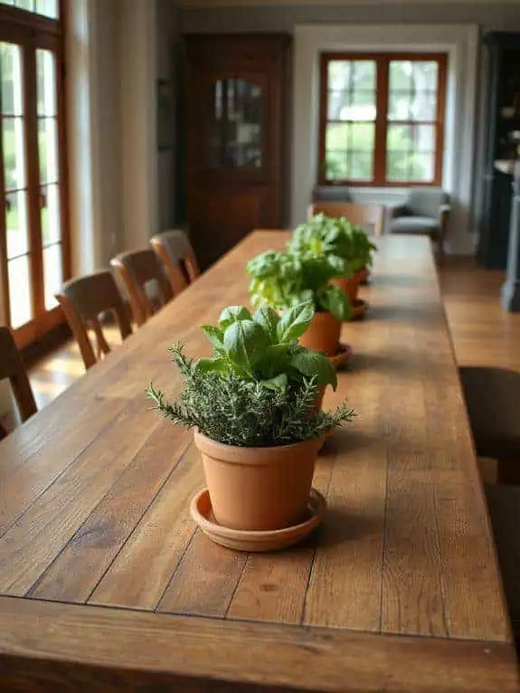 herb centerpiece for dining