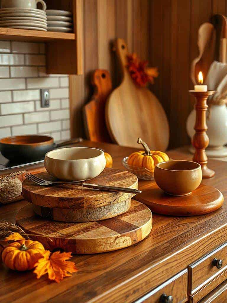 layered wooden cutting boards