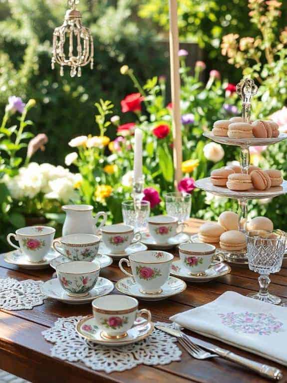 mismatched vintage teacup collection