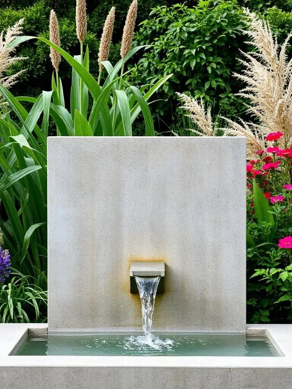 modern concrete wall fountain