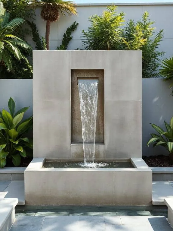 modern sleek concrete fountain