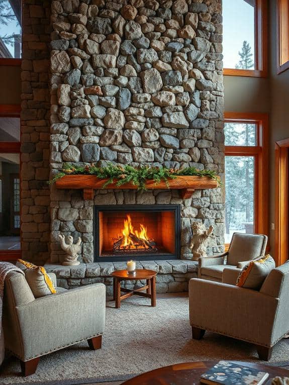 natural stone fireplace inspiration