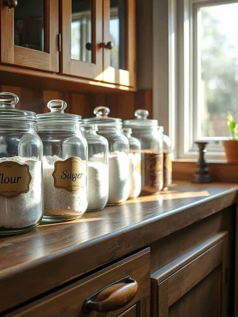 organize kitchen with jars