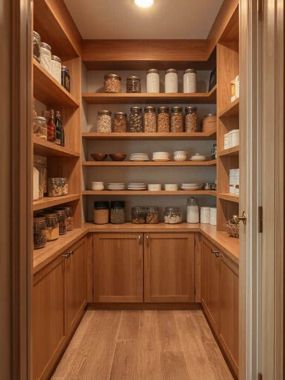 organized open pantry aesthetics