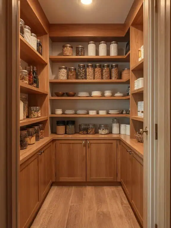organized open pantry aesthetics