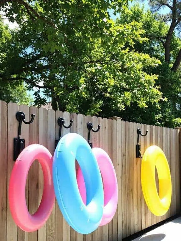 organized pool float storage