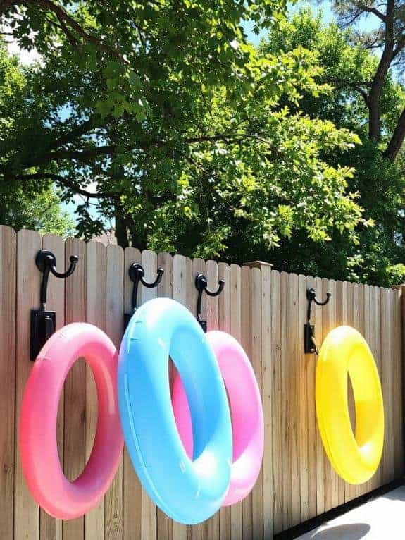 organized pool float storage