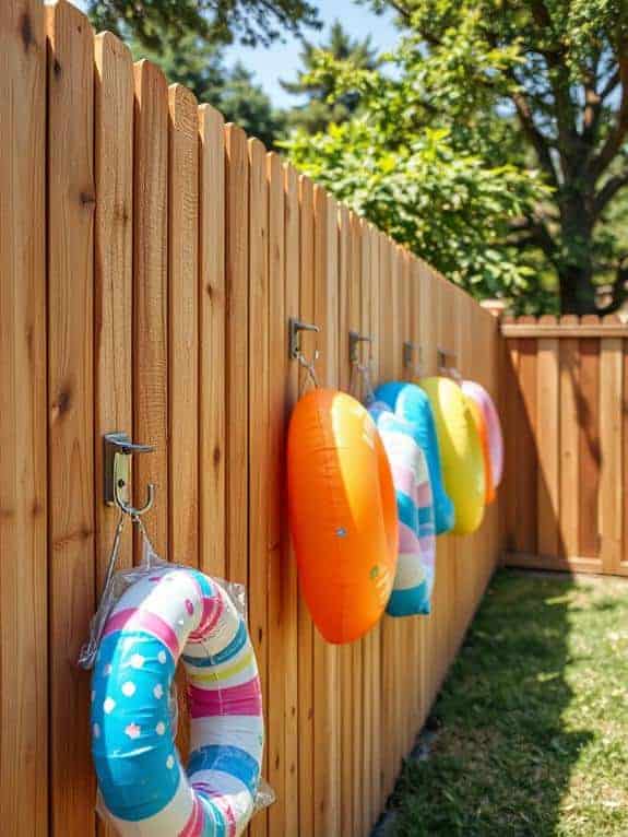 organized pool float storage