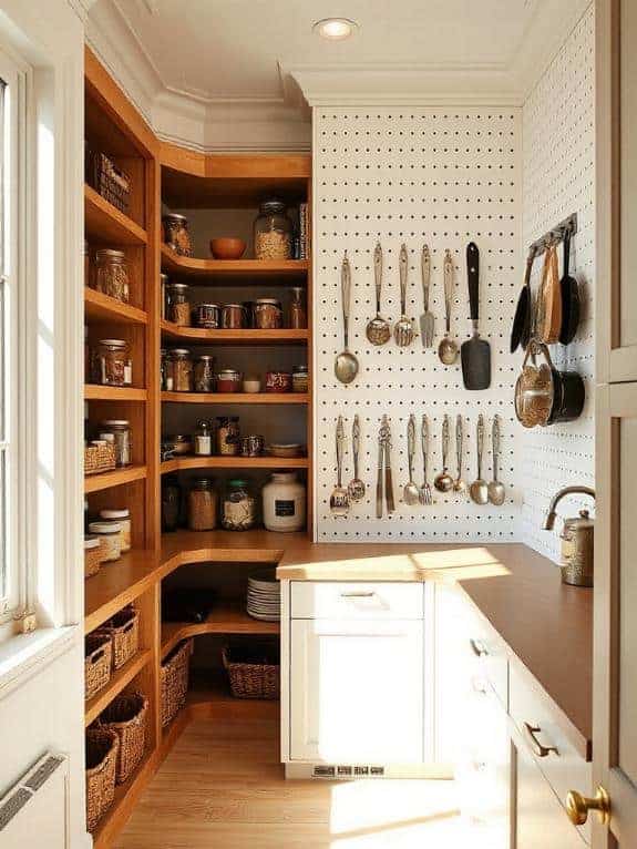 pegboard pantry nook organization