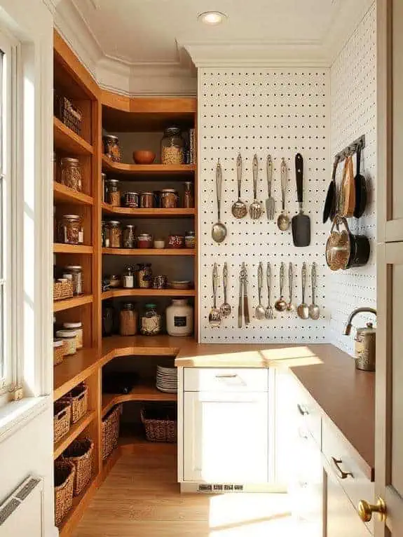 pegboard pantry nook organization