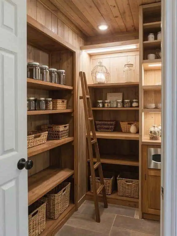 rustic distressed wood pantry