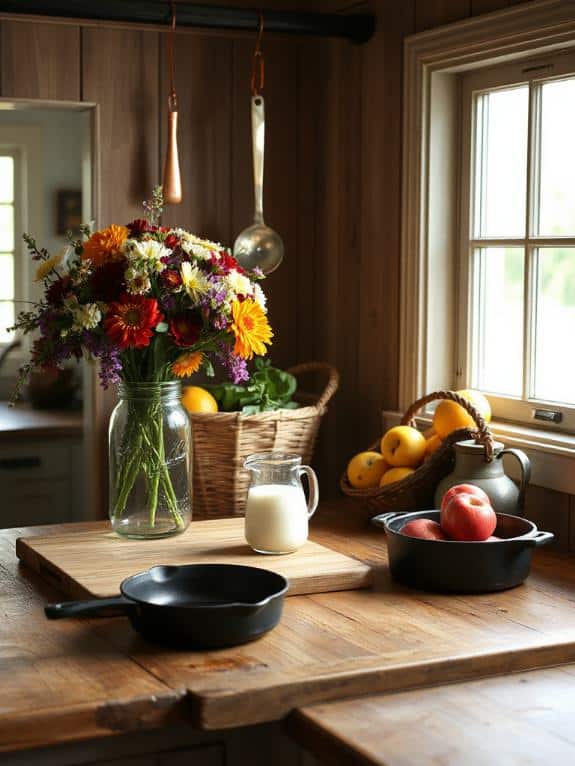 rustic farmhouse countertop decor