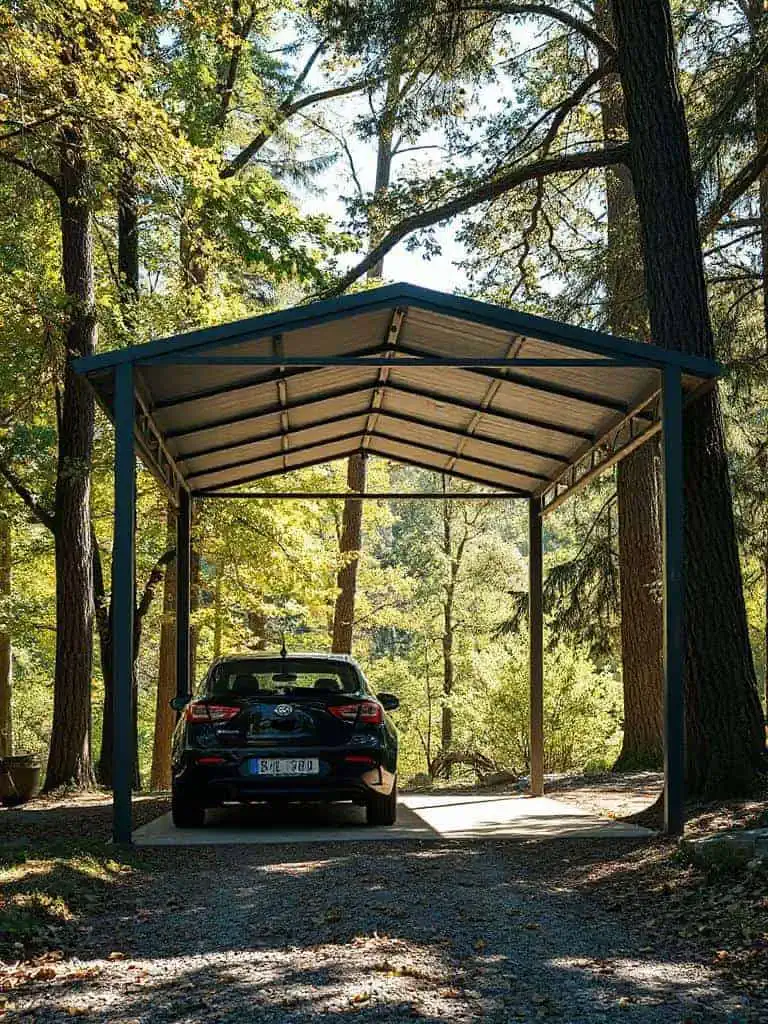 rustic metal carport protection