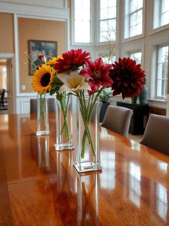 seasonal flower vase trio