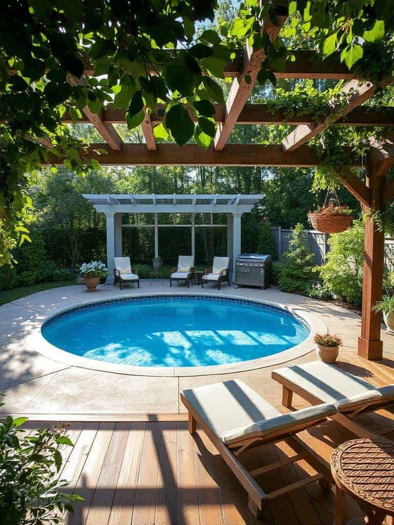shaded relaxation by pool