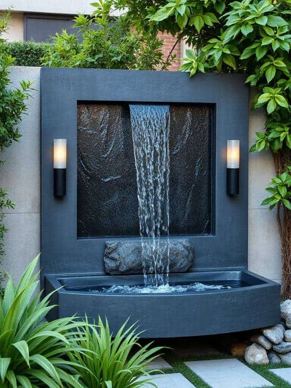 smooth basalt fountain elegance