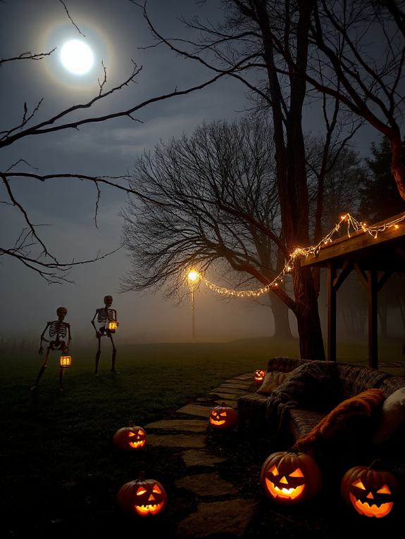 spooky skeleton halloween decor