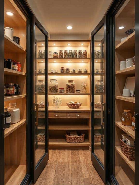 stylish glass door pantry