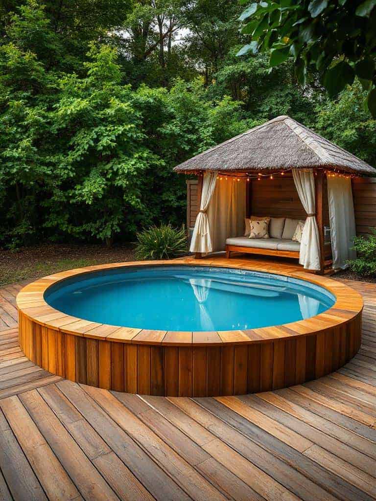stylish shaded pool cabana