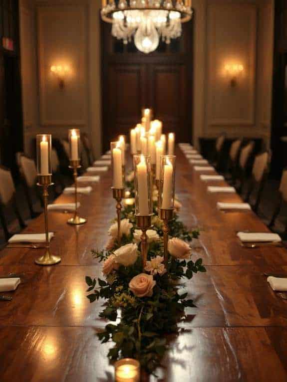 tapered candles in brass